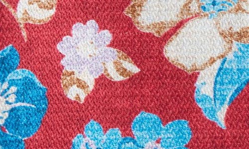 Shop Edward Armah Floral & Solid Reversible Silk Pocket Square In Barn Red