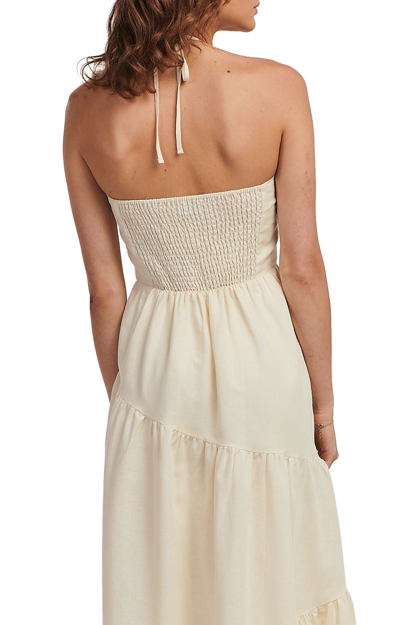 Charlie Holiday Sadie Halter Linen & Cotton Maxi Dress | Nordstrom
