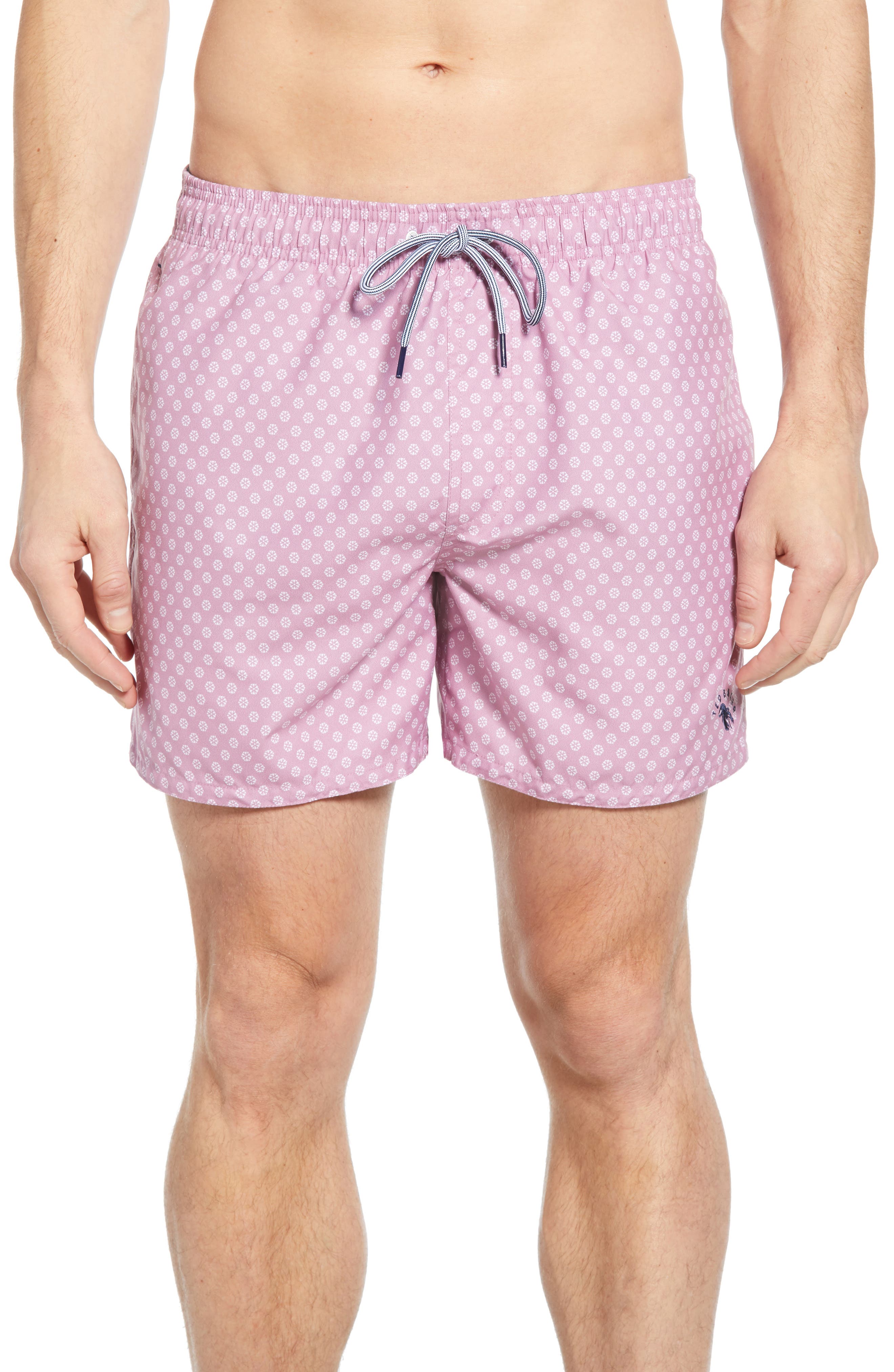 Ted Baker London Pose Geo Print Swim Trunks, Purple