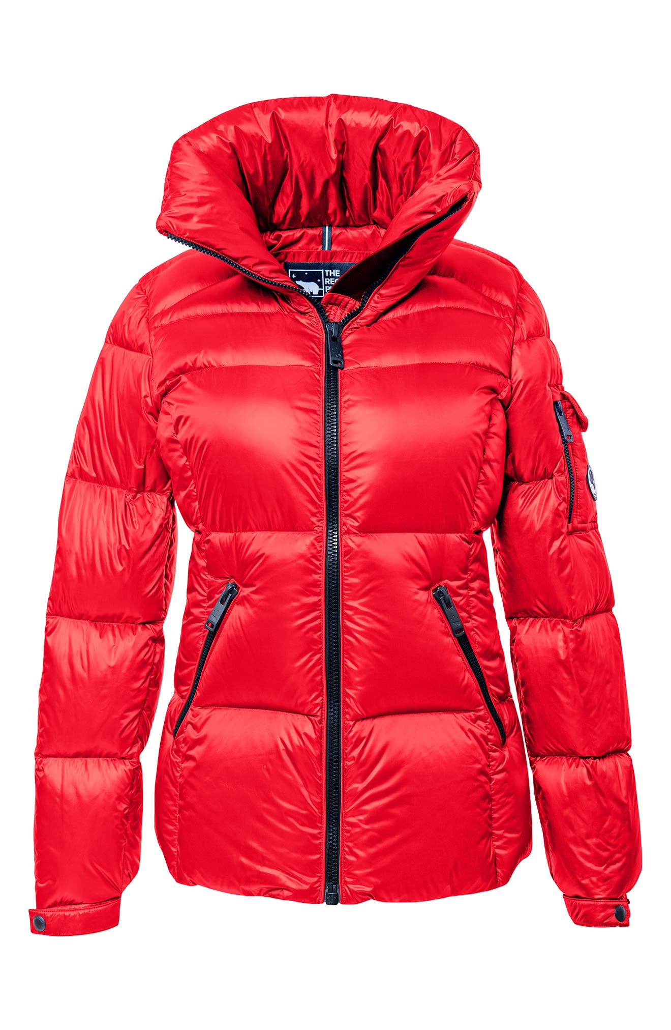 red puffer down jacket