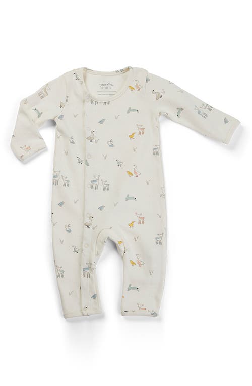 Pehr Just Hatched Organic Cotton Romper in White Multi at Nordstrom, Size 6-12M