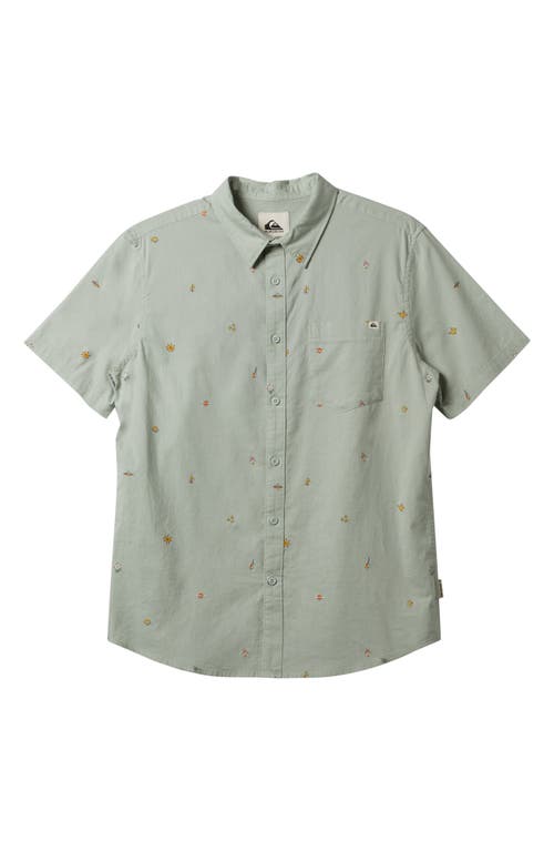 Quiksilver Kids' Apero Classic Short Sleeve Woven Shirt Cloud Green at Nordstrom,