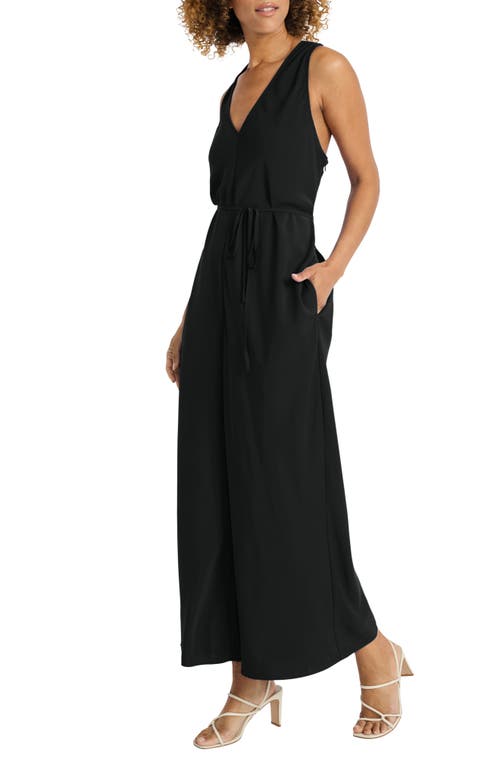 Shop Maggy London Sleeveless Wide Leg Jersey Jumpsuit In Black