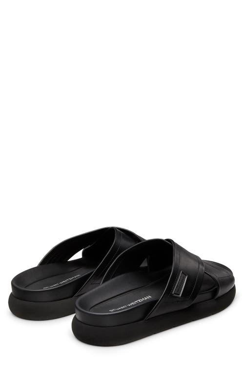 Shop Stuart Weitzman Flex Crisscross Sport Slide Sandal In Black