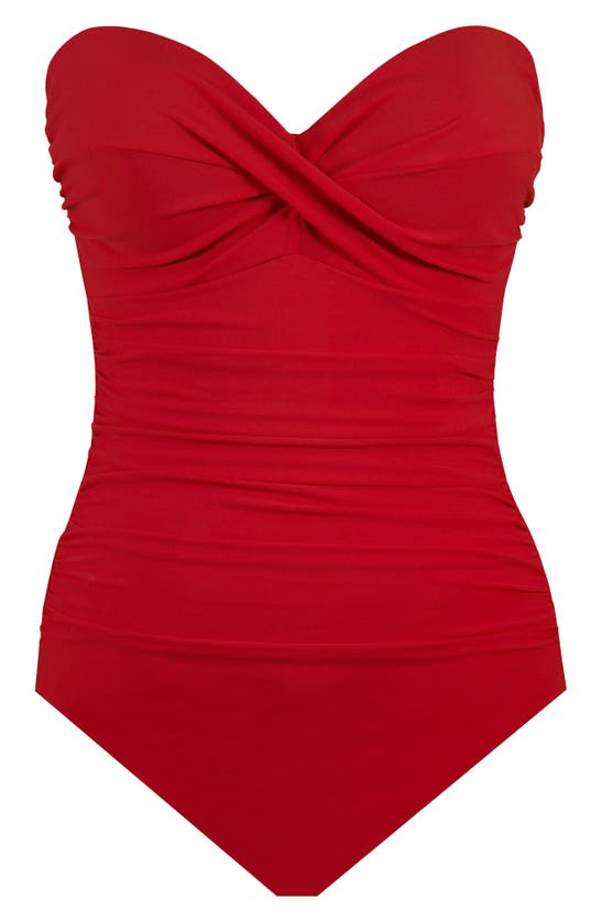 Shop Miraclesuit ® Rock Solid Madrid Bandeau One-piece Swimsuit In Grenadine Red