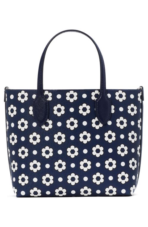 Shop Kate Spade New York Bleecker Daisy Dot Crosshatched Faux Leather Tote In Parisian Navy Multi