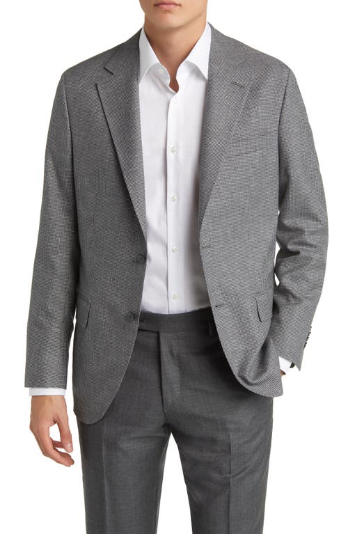 Tailored Fit Houndstooth Wool Sport Coat in Grey