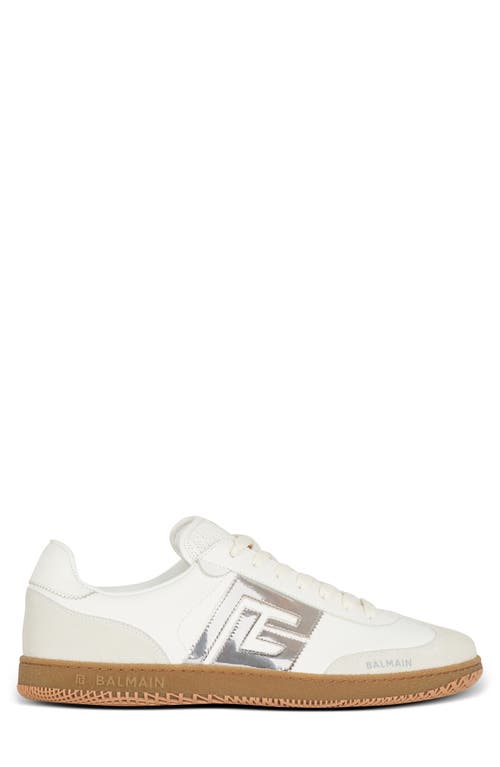 Shop Balmain Swan Low Top Sneaker In Gac White/silver