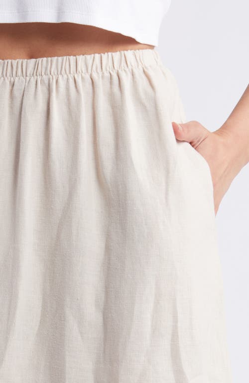 Shop Xirena Xírena Loretta Linen Midi Skirt In Sugarcane