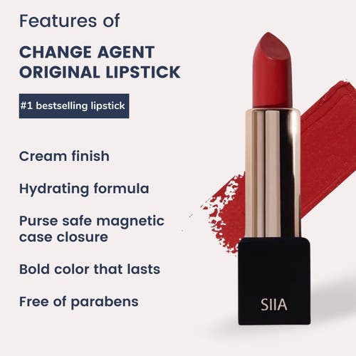 Shop Siia Cosmetics Change Agent Original Lipstick In Party Red