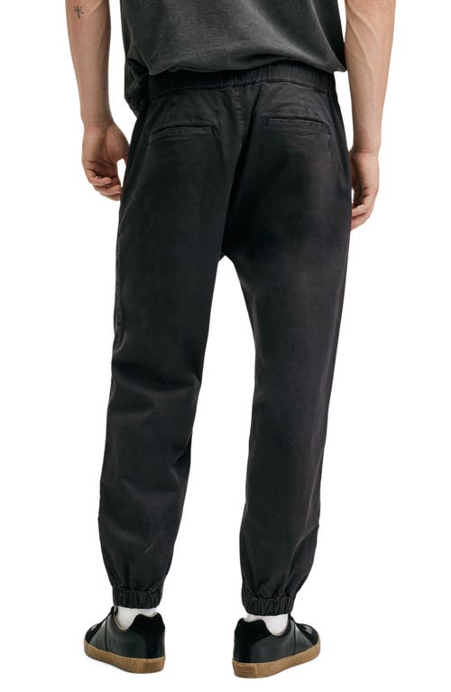 Shop Allsaints Zip Cuff Stretch Cotton Joggers In Koto Black