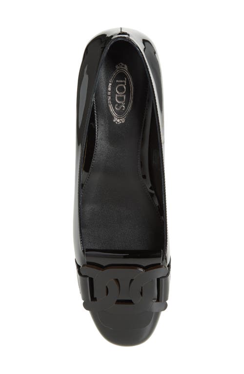 Tod's Womens Tods Gomma Patent-leather Ballet Flats In Nero