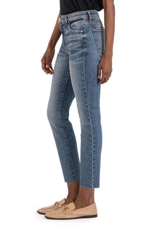 Shop Kut From The Kloth Reese Fab Ab High Waist Ankle Slim Straight Leg Jeans In Reborn