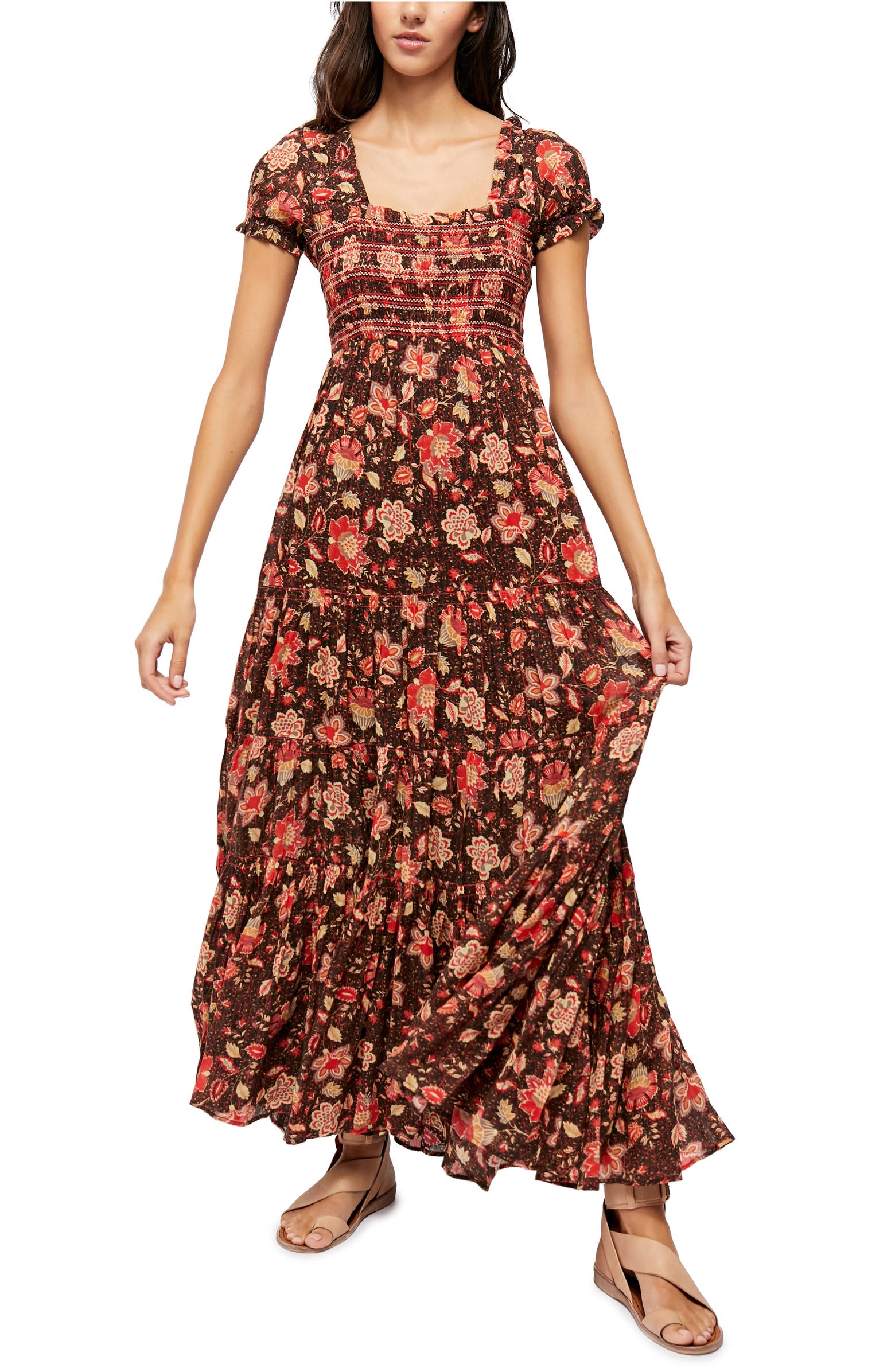 Free People Getaway Floral Tiered Maxi Dress | Nordstrom