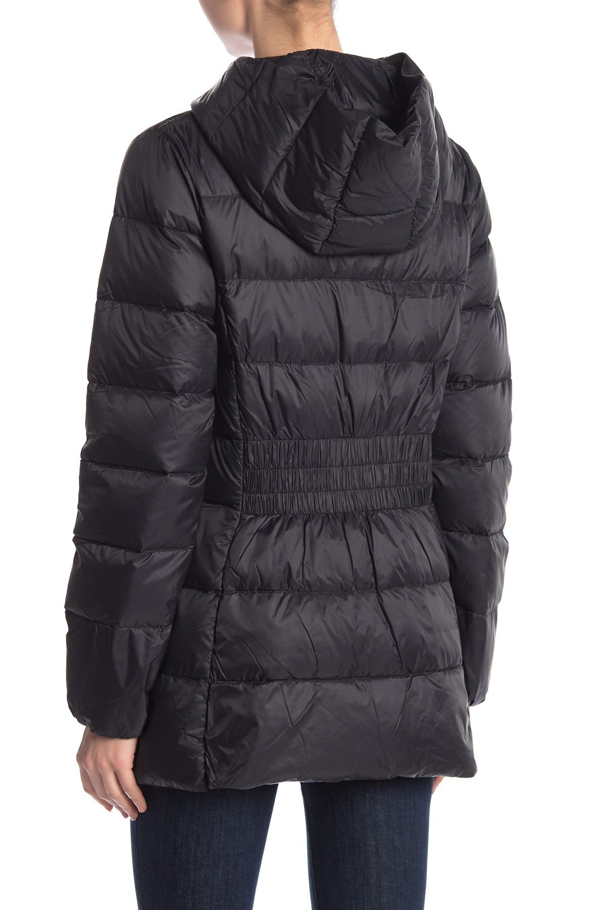 cole haan hooded zip puffer down jacket