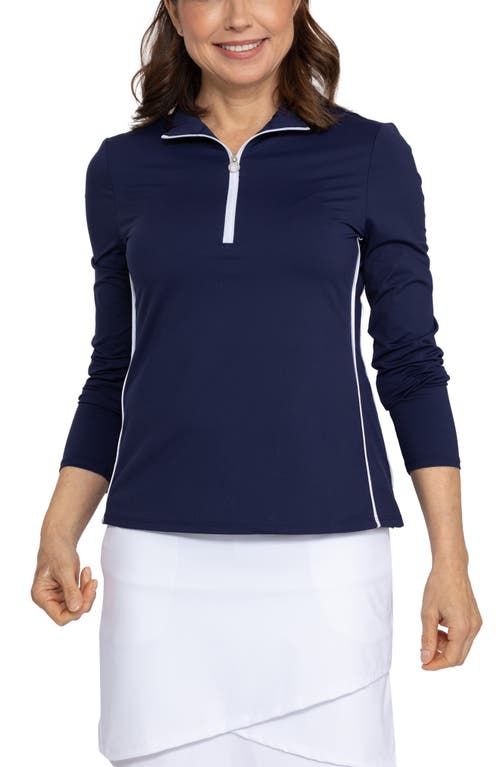Keep It Covered Long Sleeve Golf Top in Navy