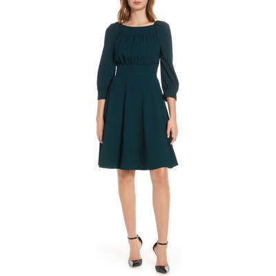Eliza J Fit & Flare Dress, Green