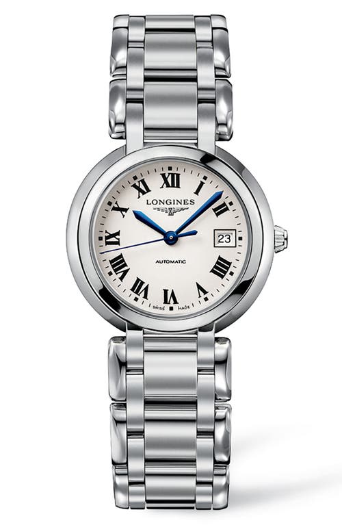 Longines PrimaLuna Automatic Bracelet Watch, 30mm in Silver at Nordstrom