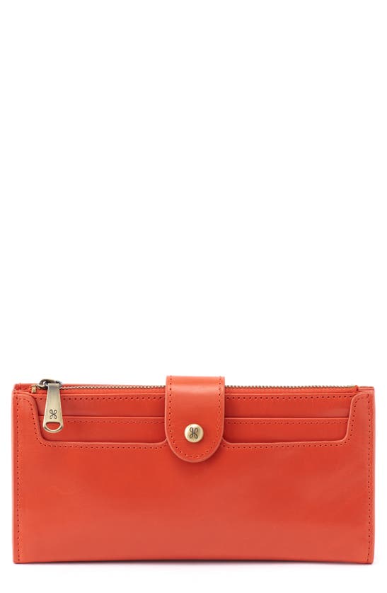 Hobo Dunn Leather Continental Wallet In Zinnia