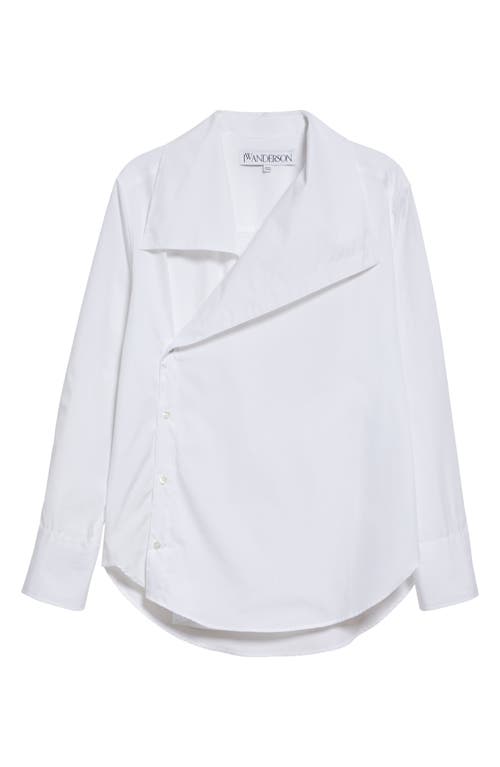 Shop Jw Anderson Oversize Asymmetric Collar Button-up Shirt In White