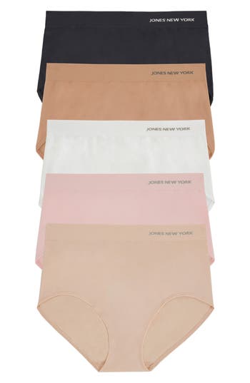 Jones New York Seamless 5-pack Briefs In Ntrl/blsh/ivy