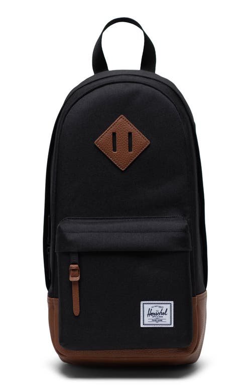 Heritage Shoulder Bag in Black/Tan