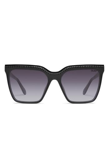 Quay Australia Level Up 61mm Gradient Square Sunglasses In Black