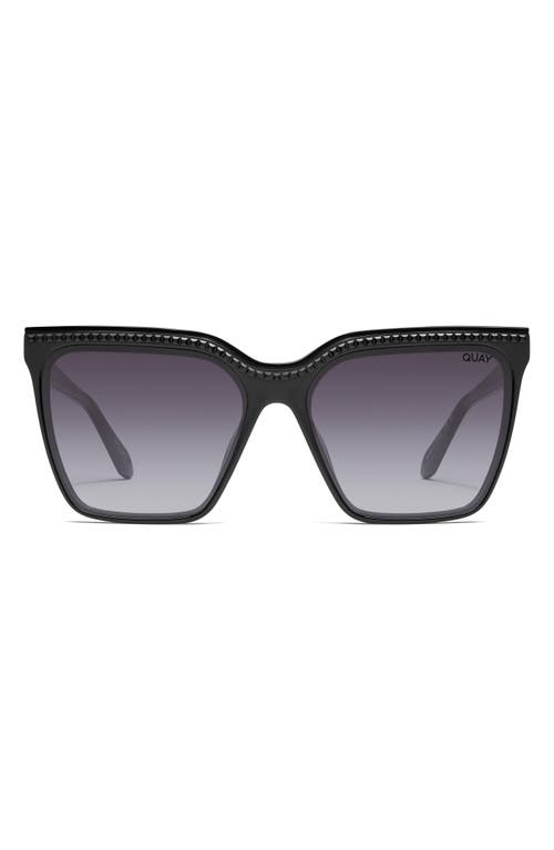 Shop Quay Australia Level Up 61mm Gradient Square Sunglasses In Black/smoke