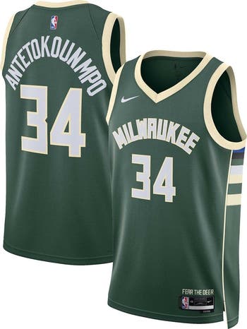 Nike Unisex Nike Giannis Antetokounmpo Hunter Green Milwaukee Bucks Swingman Jersey Icon Edition Nordstrom