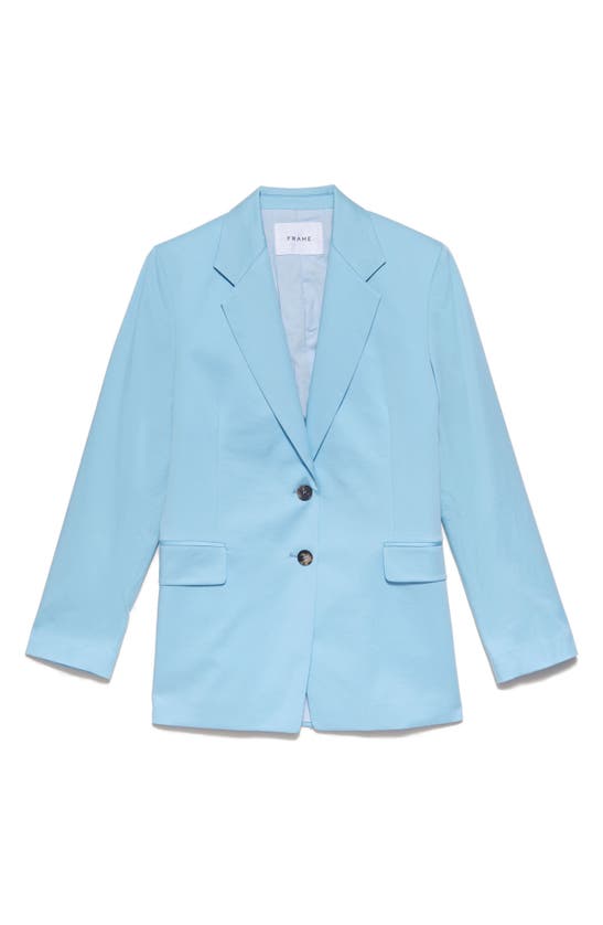 Frame Oversized Cotton-blend Poplin Blazer In Sky Blue