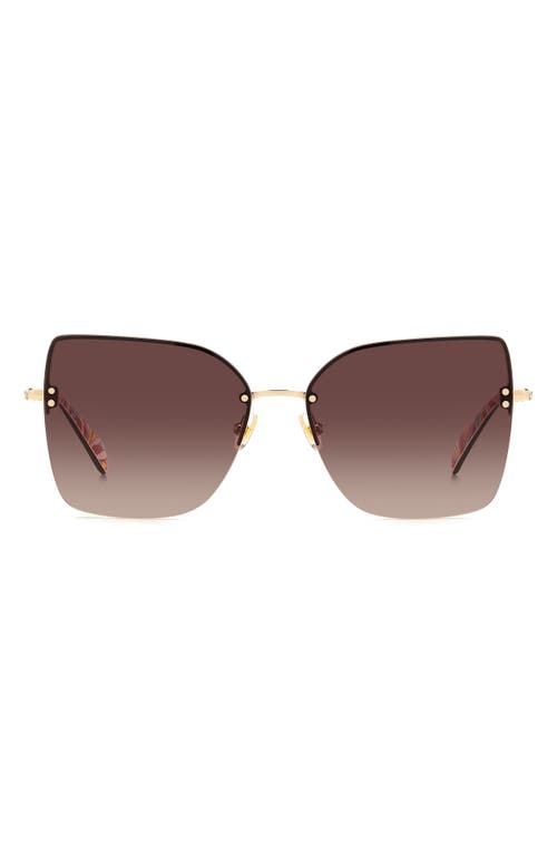 Kate Spade New York Ariellags 58mm Gradient Cat Eye Sunglasses In Gold/brown Gradient