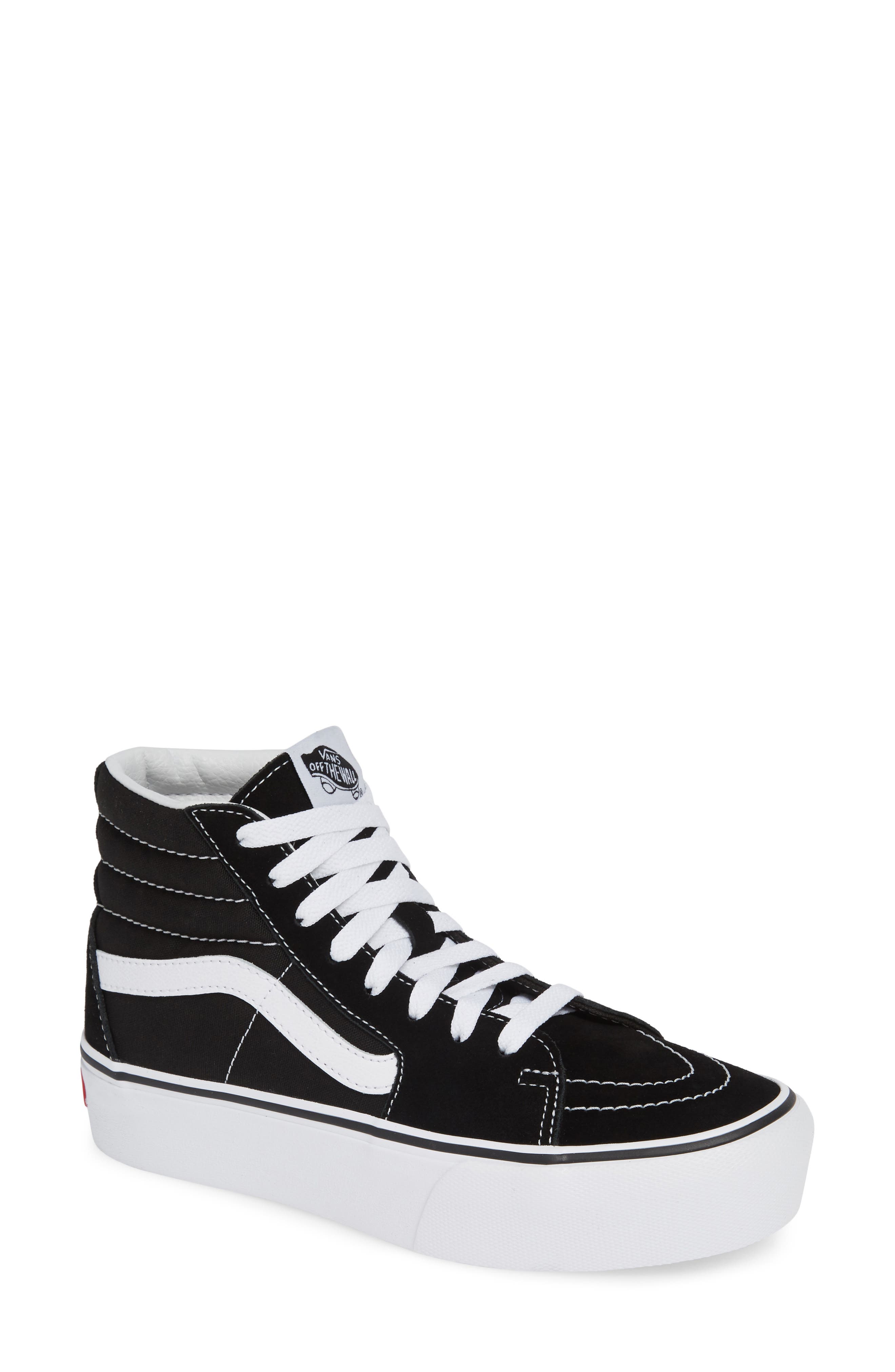 vans sk8 hi platform black and white