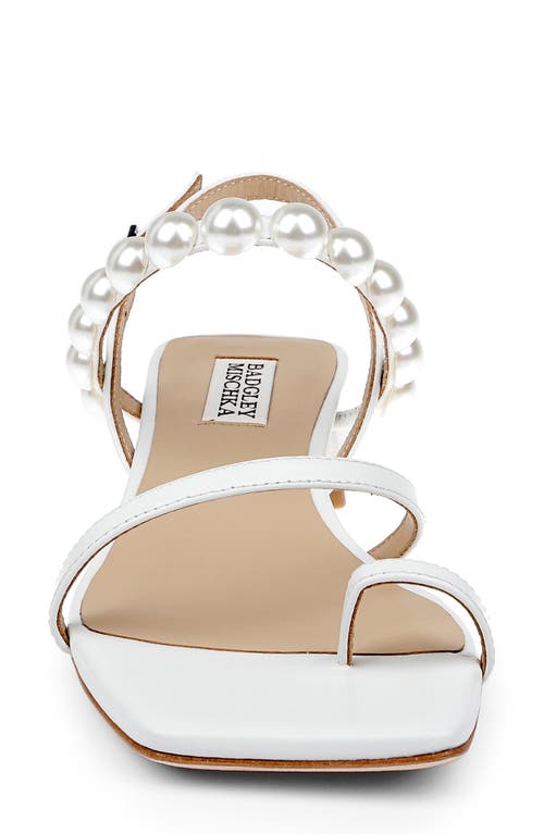 Shop Badgley Mischka Collection Joelle Slingback Sandal In White Leather