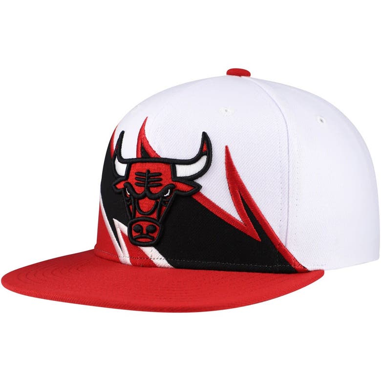 Mitchell & Ness White/red Chicago Bulls Waverunner Snapback Hat