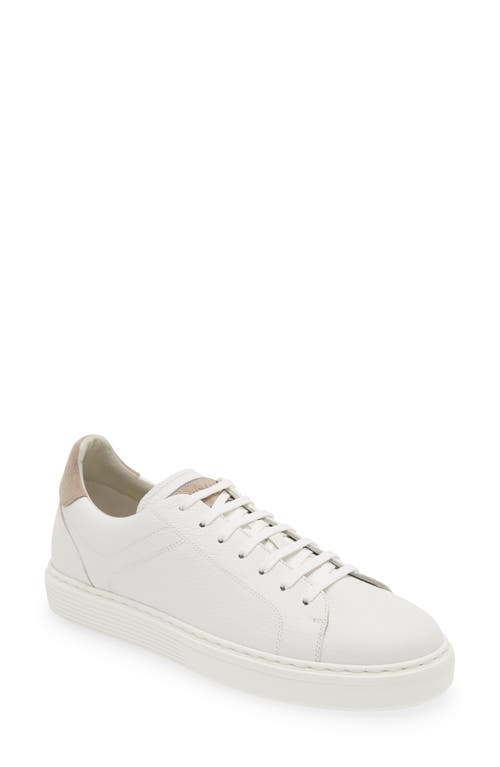 Brunello Cucinelli Grained Leather Sneaker in Ce280-White at Nordstrom, Size 8Us
