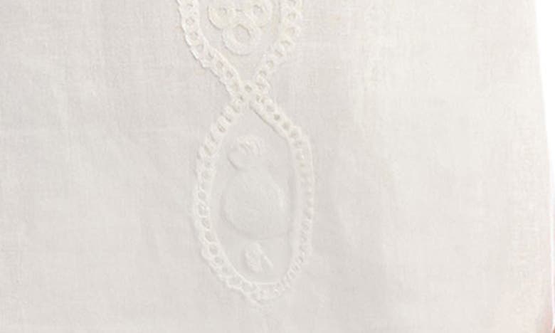 Shop Karen Kane The St. Barts Embroidered Long Sleeve Linen Blend Dress In Off White