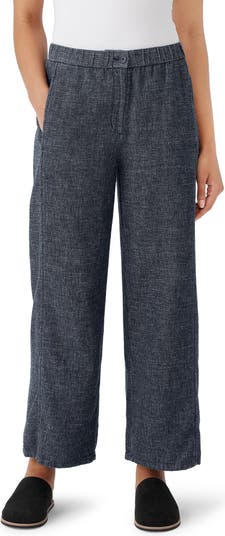 Eileen Fisher Hemp & Organic Cotton Ankle Wide Leg Pants | Nordstrom