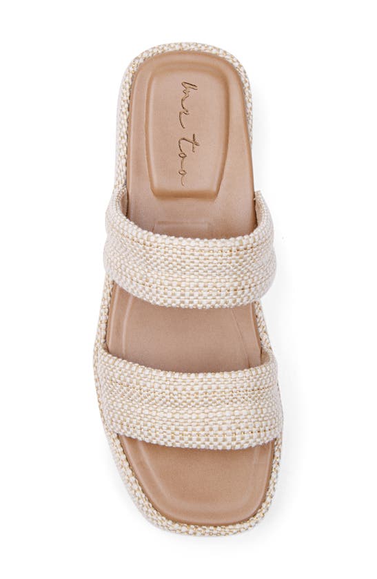 Shop Me Too Lindy Raffia Platform Slide Sandal In Natural Gold