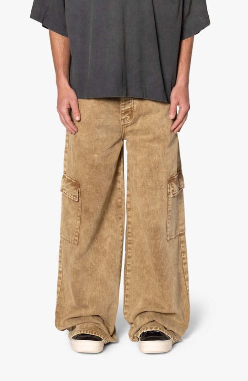 Shop Mnml Void Baggy Denim Cargo Pants In Brown