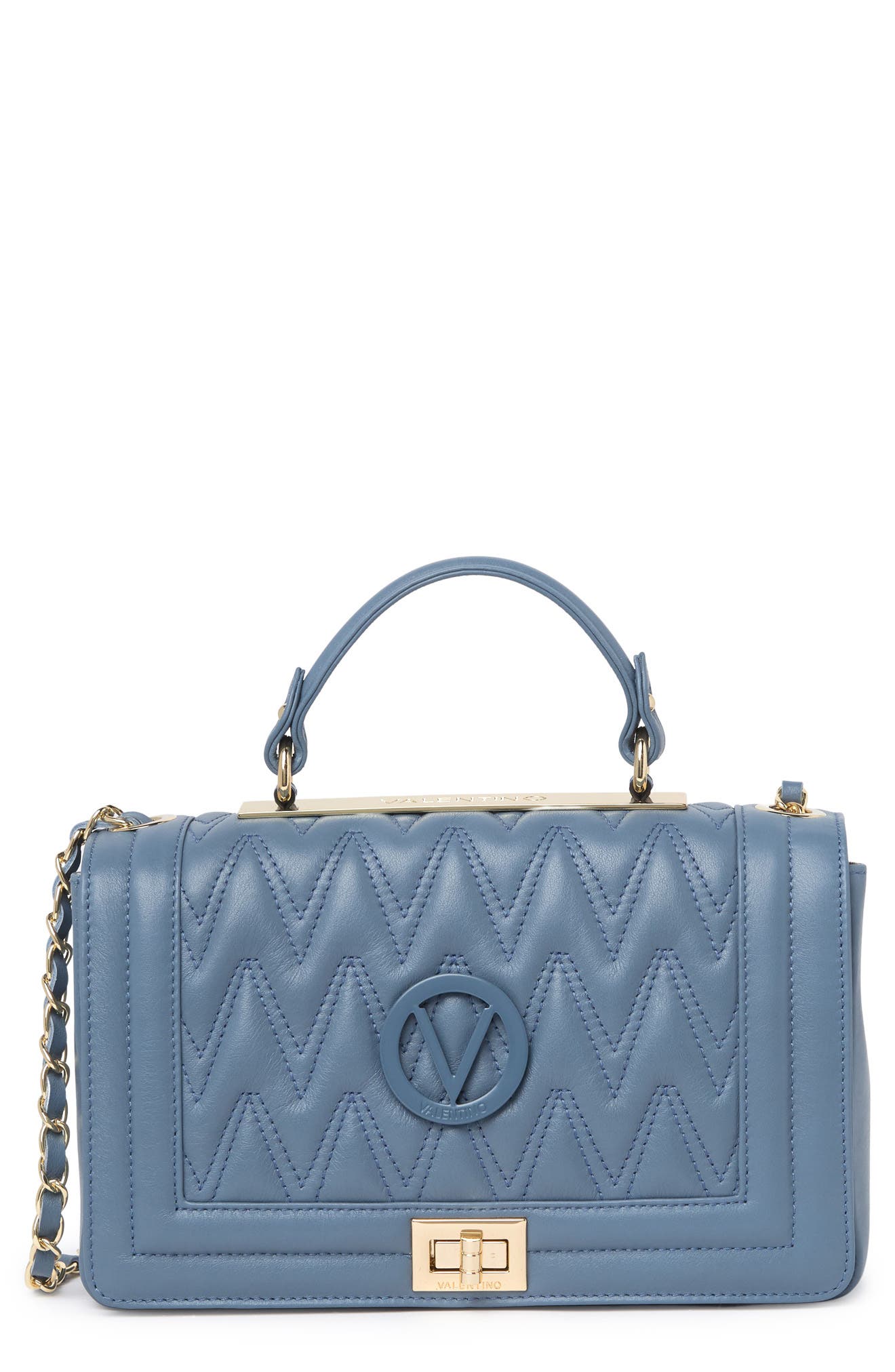Valentino By Mario Valentino Alice Quilted Leather Crossbody Bag In Navy5 | ModeSens