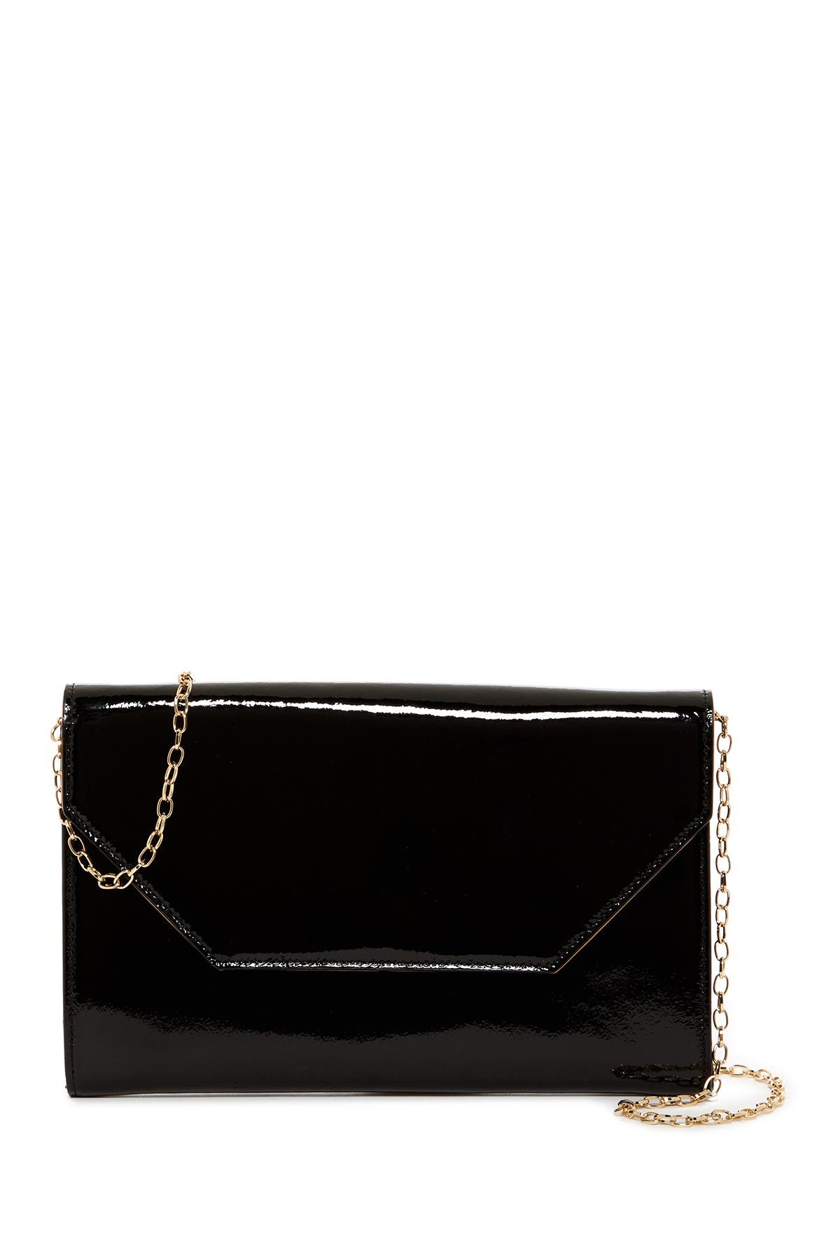 black patent leather clutch