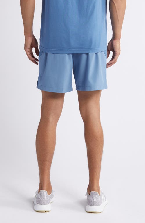 Shop Zella Racquet 6-inch Athletic Shorts In Blue Coronet