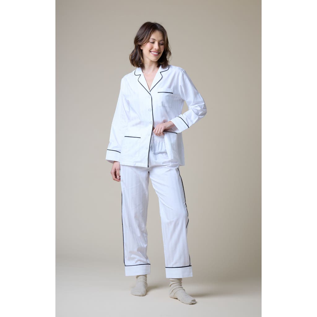 Kip. Kip Premium Cotton Pajama Set In Monochrome