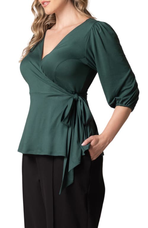 Shop Kiyonna Nina Wrap Top In Hunter Green