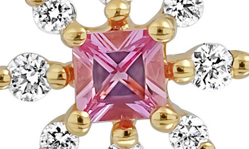 Bony Levy El Mar Diamond & Pink Sapphire Burst Stud Earrings In 18k Yellow Gold