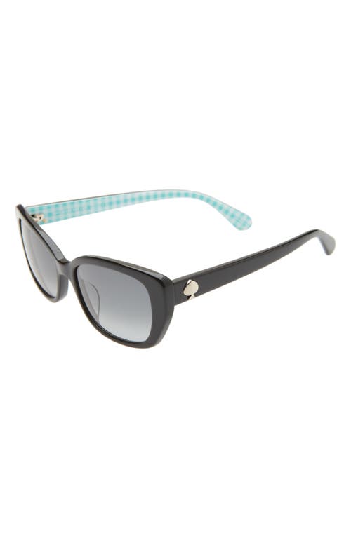 Shop Kate Spade New York Kenzie 53mm Oval Sunglasses In Black Green/grey Shaded