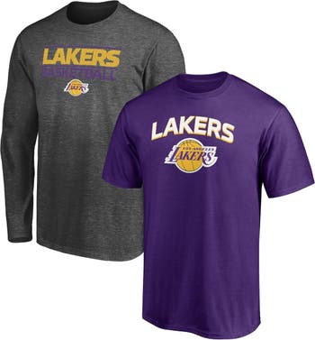 Men's Fanatics Branded Heathered Gray Los Angeles Lakers Primary Team Logo  T-Shirt
