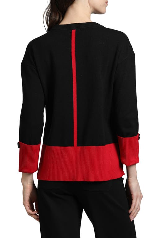 Shop Apny Colorblock Pullover In Black/red