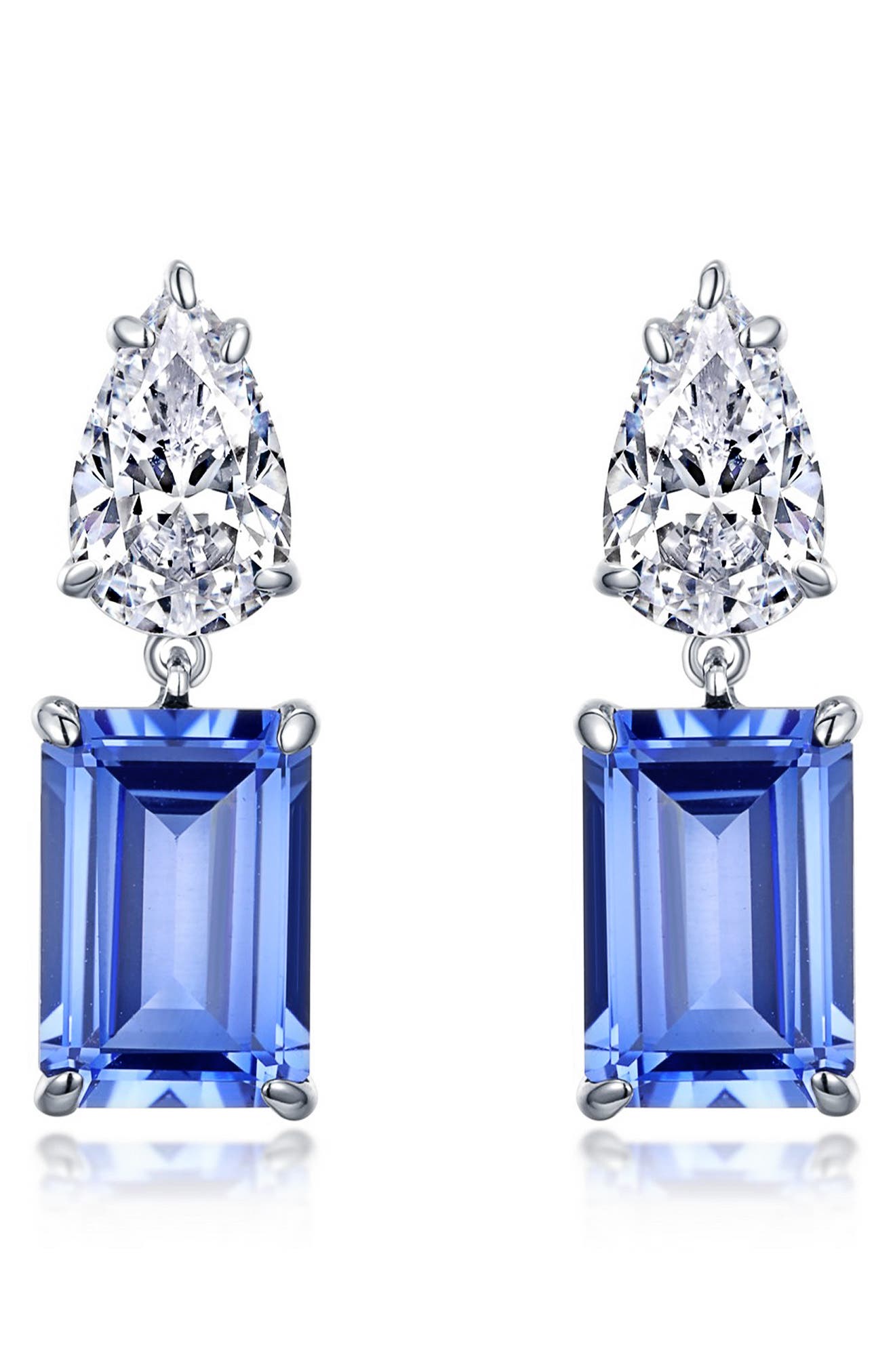 Lafonn Simulated Diamond & Simulated Tanzanite Drop Earrings in Blue