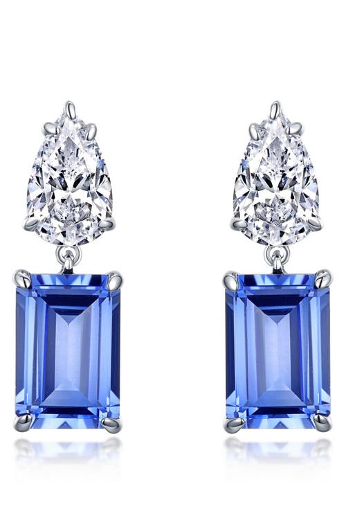 Lafonn Simulated Diamond & Simulated Tanzanite Drop Earrings in Blue